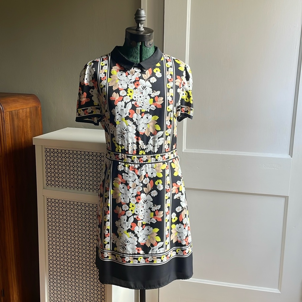 ASOS 70’s floral daisy short sleeve collar dress 10